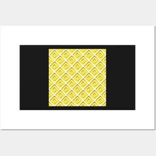 Illuminating Yellow Geometric Pattern Posters and Art